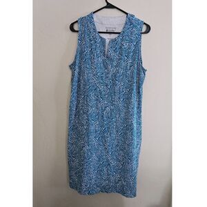 Coolibar UPF 50+ Size Large Oceanside Tank Dress Green White Printed Style 10287